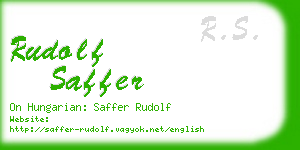 rudolf saffer business card